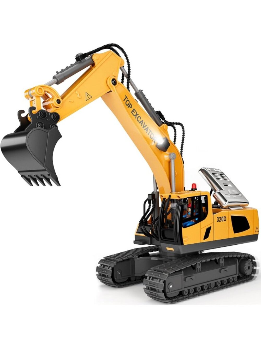 Remote Control Excavator Toy for Kids | 11-Channel Metal Truck, Lights & 120-Min